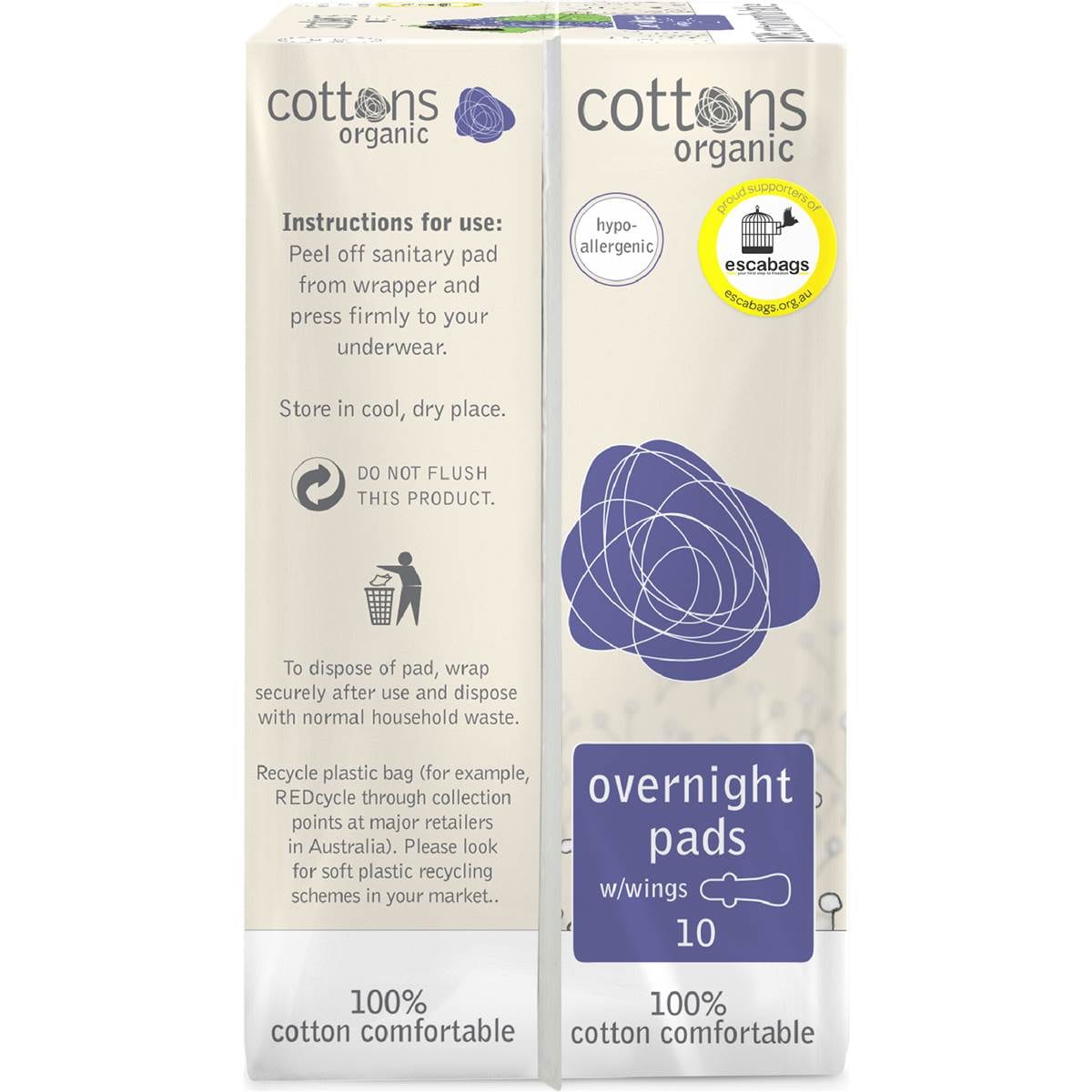 Cottons Overnight Pads With Wings 10 Pack Woolworths