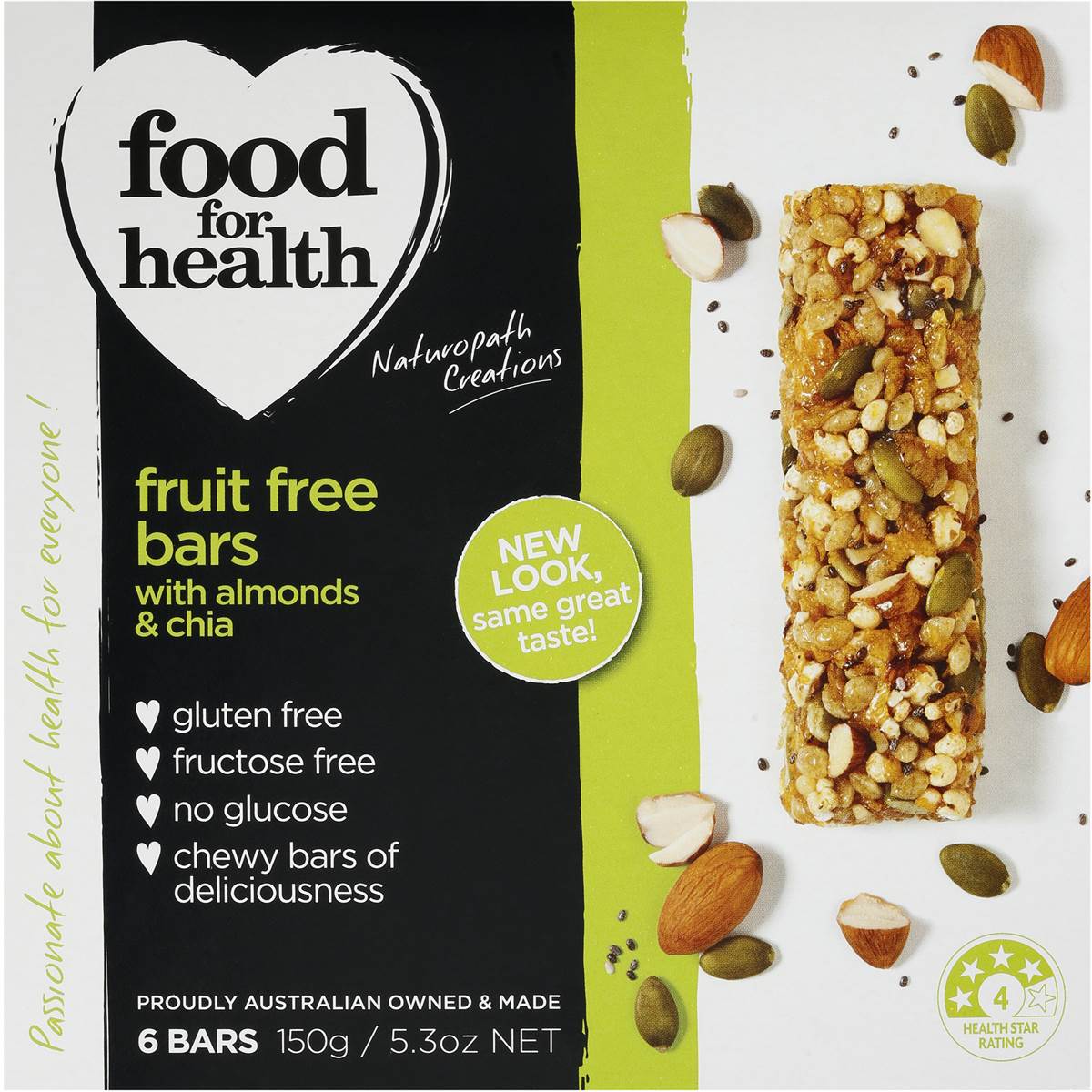 Food For Health Bars Fruit Free 150g Woolworths