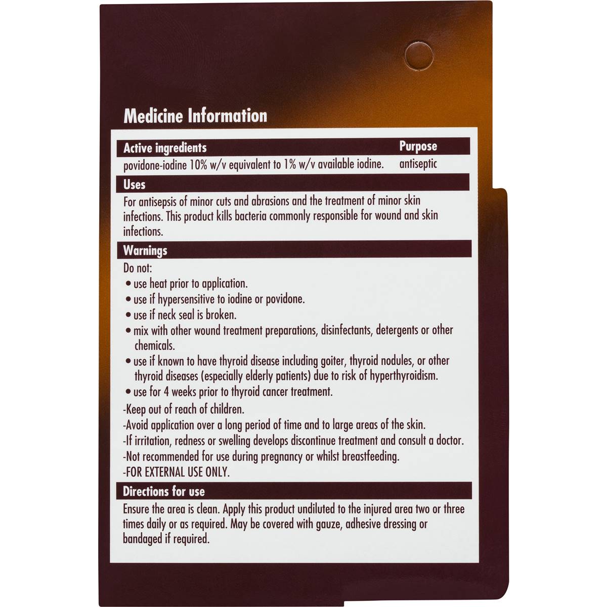 Betadine Antiseptic Topical Solution Liquid 15ml Woolworths