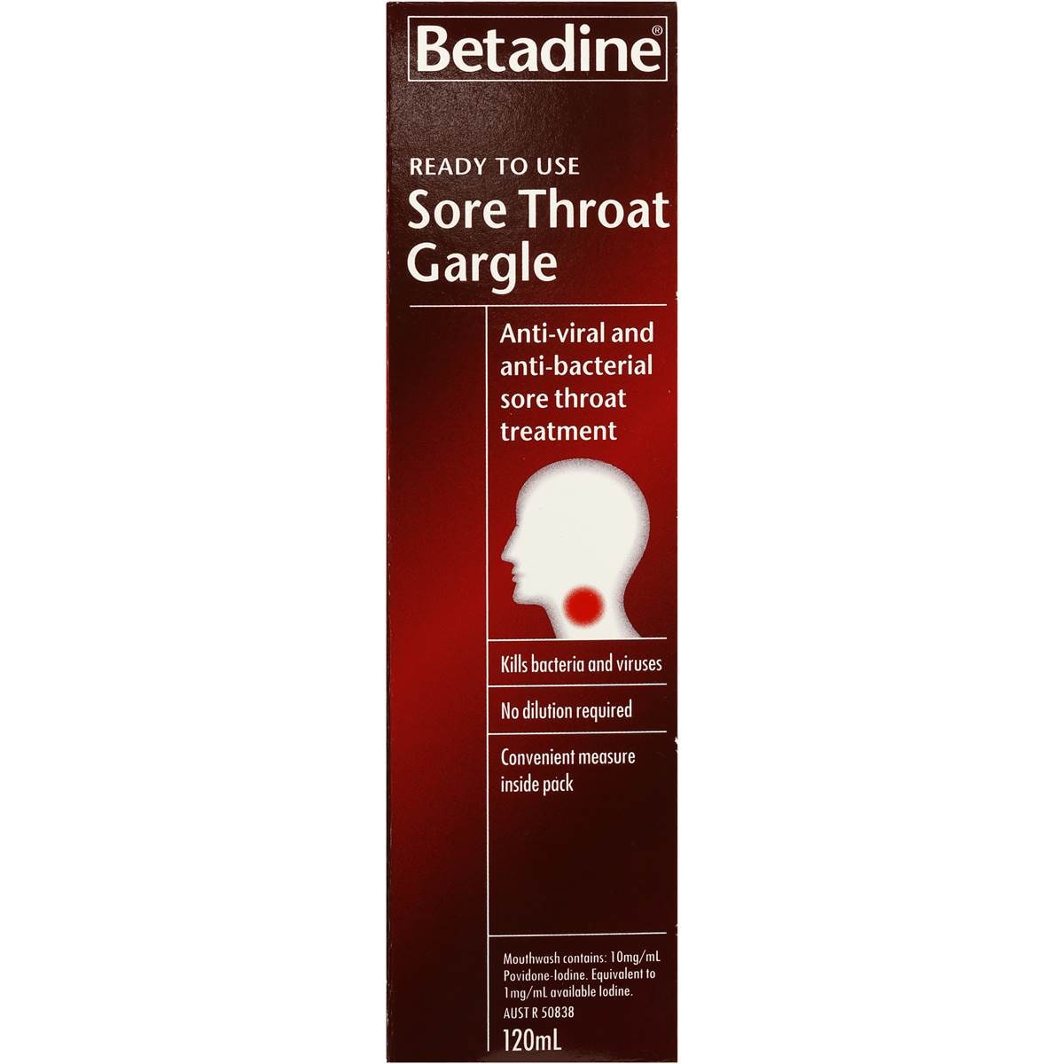 Betadine Throat Gargles 120ml Woolworths