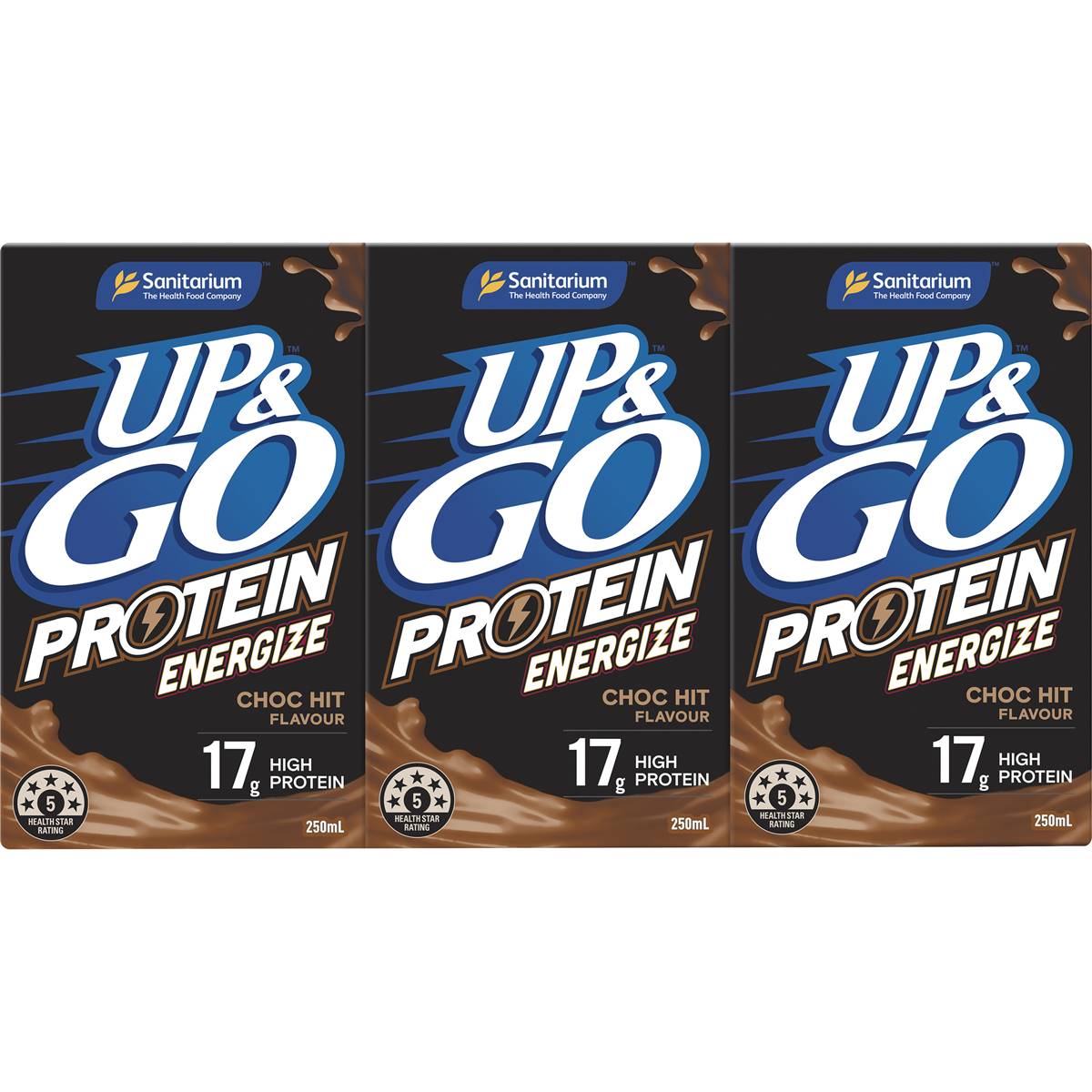 Sanitarium Up&go Protein Energize Choc 250ml X3 Pack Woolworths