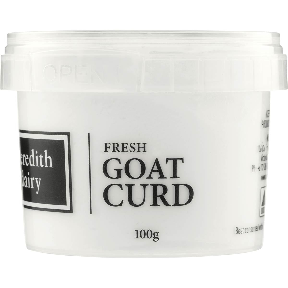 Meredith Dairy Goat Cheese Curb Tub 100g Woolworths
