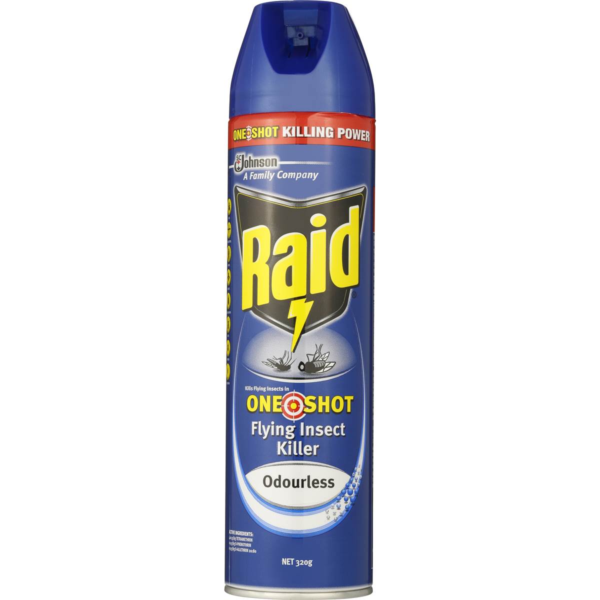 Raid Insect Spray One Shot Flying Insect Killer Odourless 320g | Woolworths