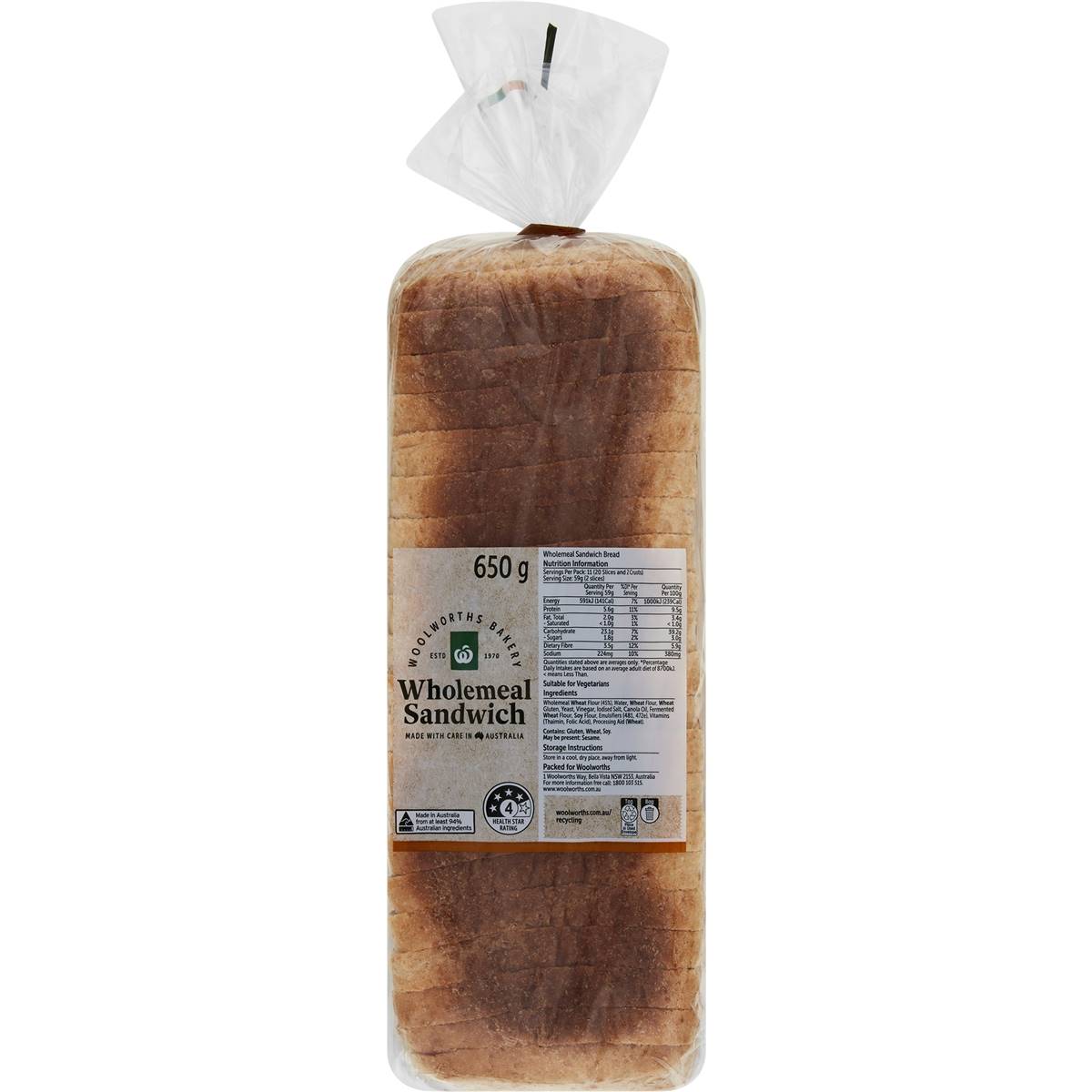 Woolworths Bread Wholemeal