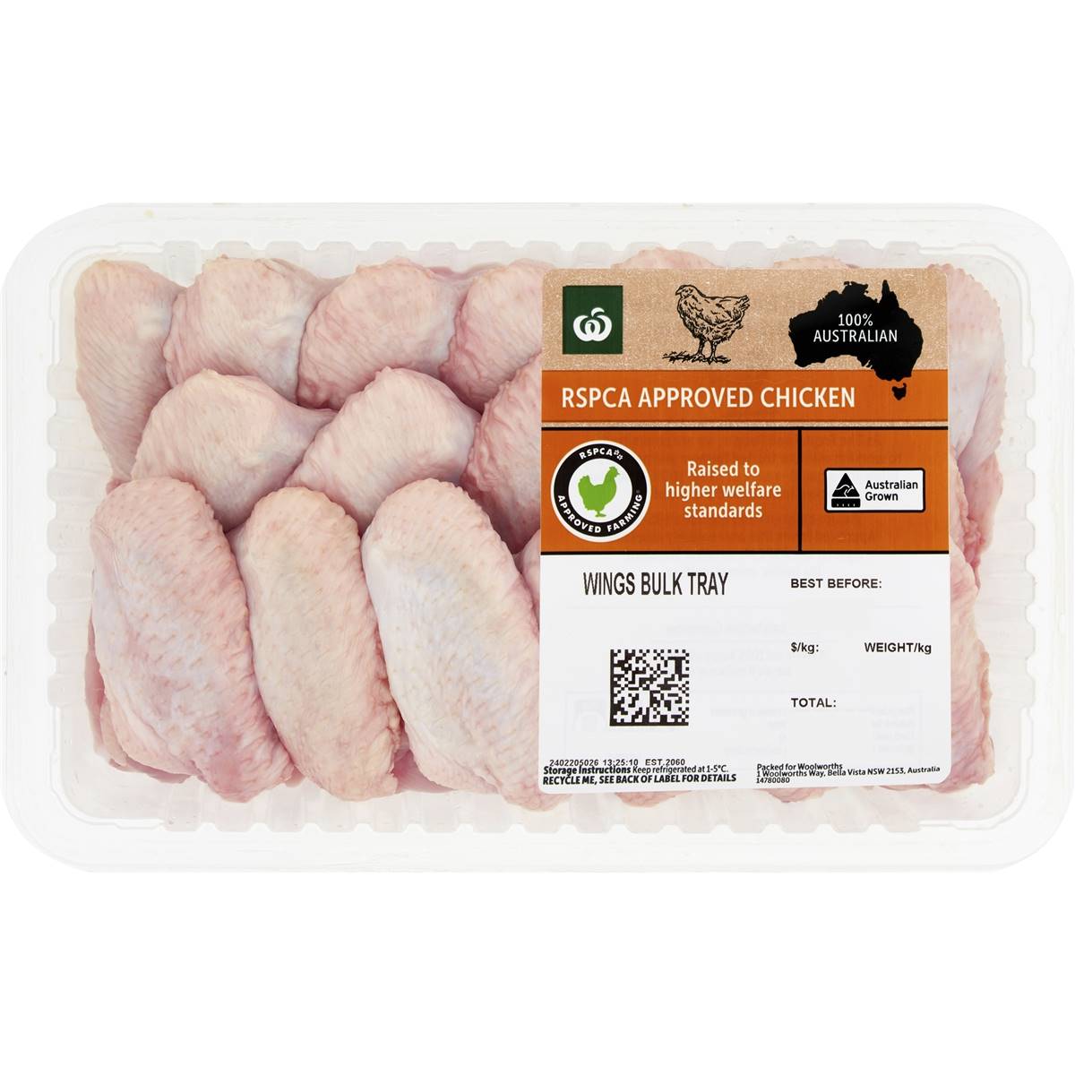 Woolworths Chicken Rscpa Approved Chicken Wings 1.1kg 1.7kg Woolworths