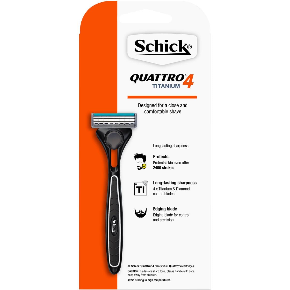 Schick Mens Razor Quattro Titanium Kit Each | Woolworths