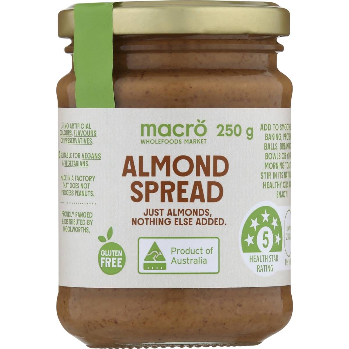 Macro Natural Almond Spread 250g Woolworths