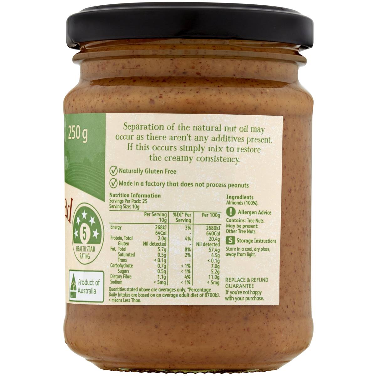 Macro Natural Almond Spread 250g Woolworths