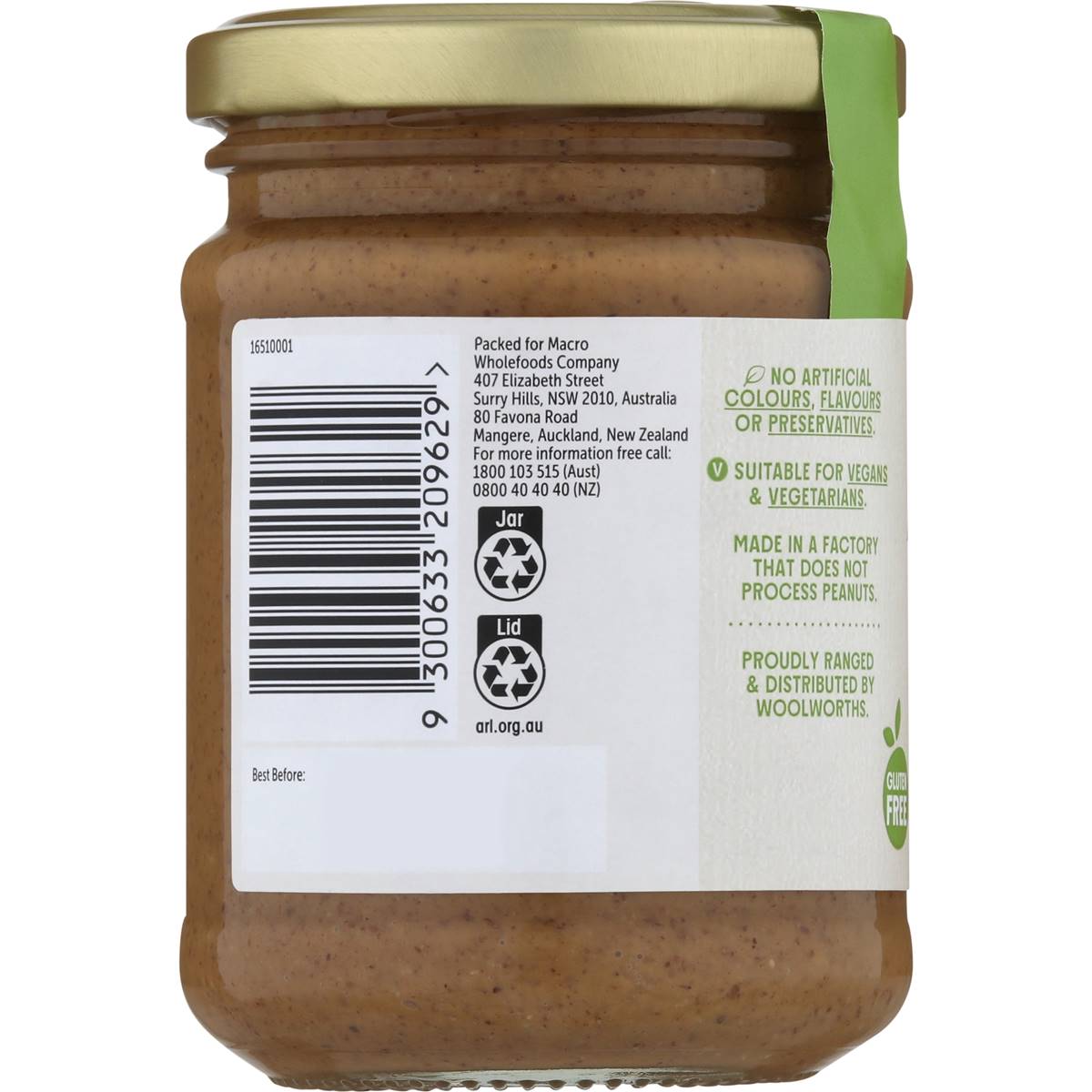 Macro Natural Almond Spread 250g Woolworths