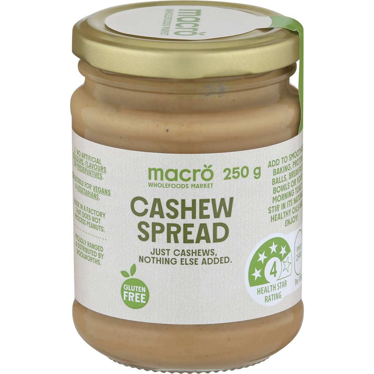 Macro Natural Cashew Spread 250g Woolworths