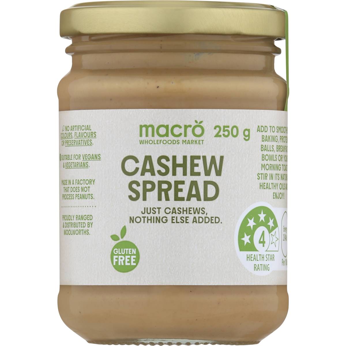 Macro Natural Cashew Spread 250g Woolworths
