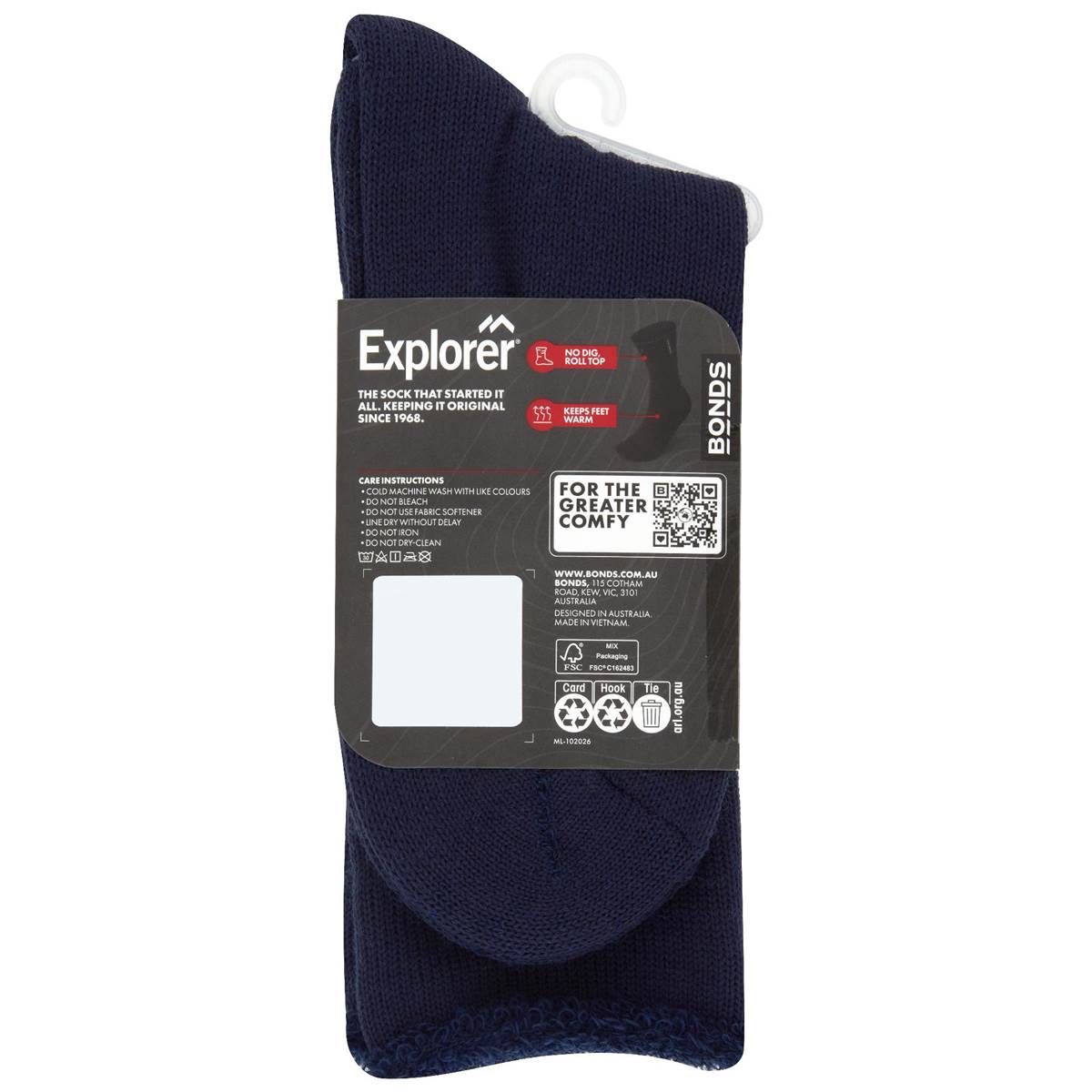 Bonds Explorer Socks Mens Navy Size 1114 Assorted Each Woolworths