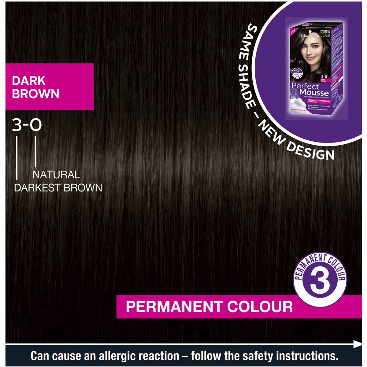 Schwarzkopf Perfect Mousse 3.0 Dark Brown Each | Woolworths