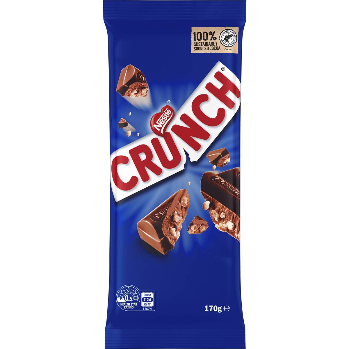 Crunch Milk Chocolate Block 170g Woolworths