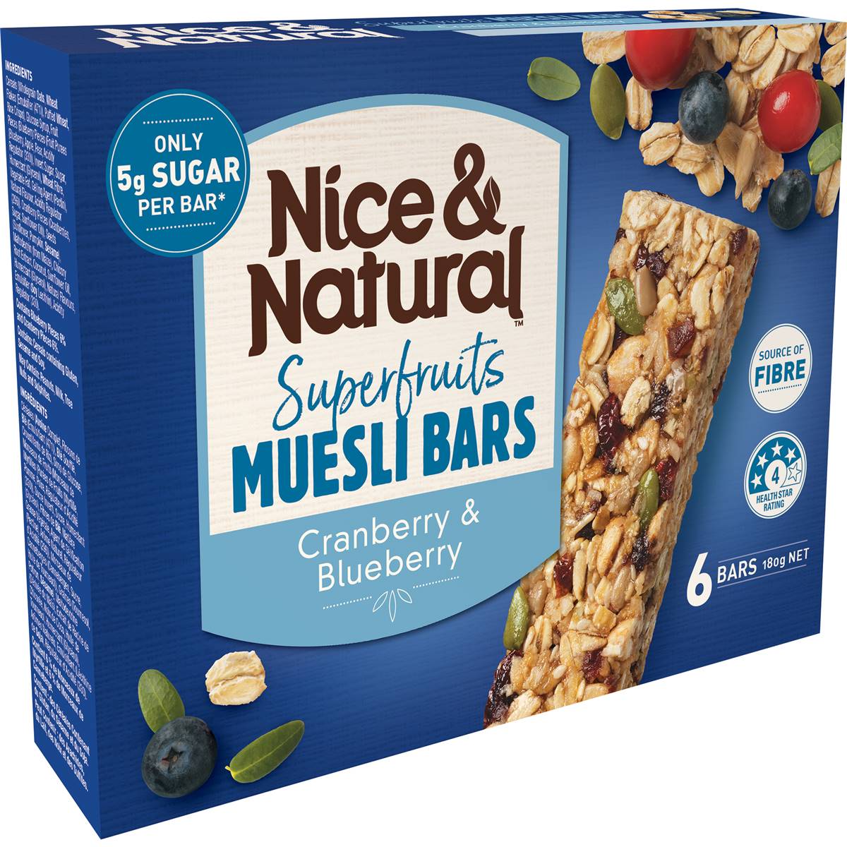 Nice & Natural Super Fruits Cranberry & Blueberry 180g Woolworths