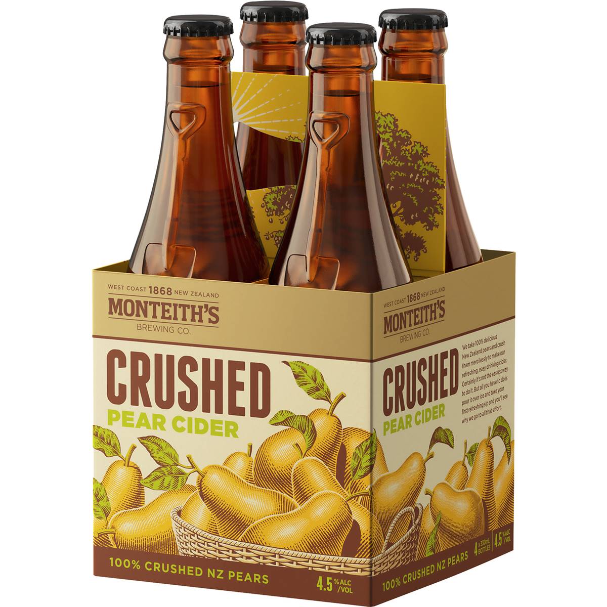 Monteith's Pear Cider Crushed Bottles