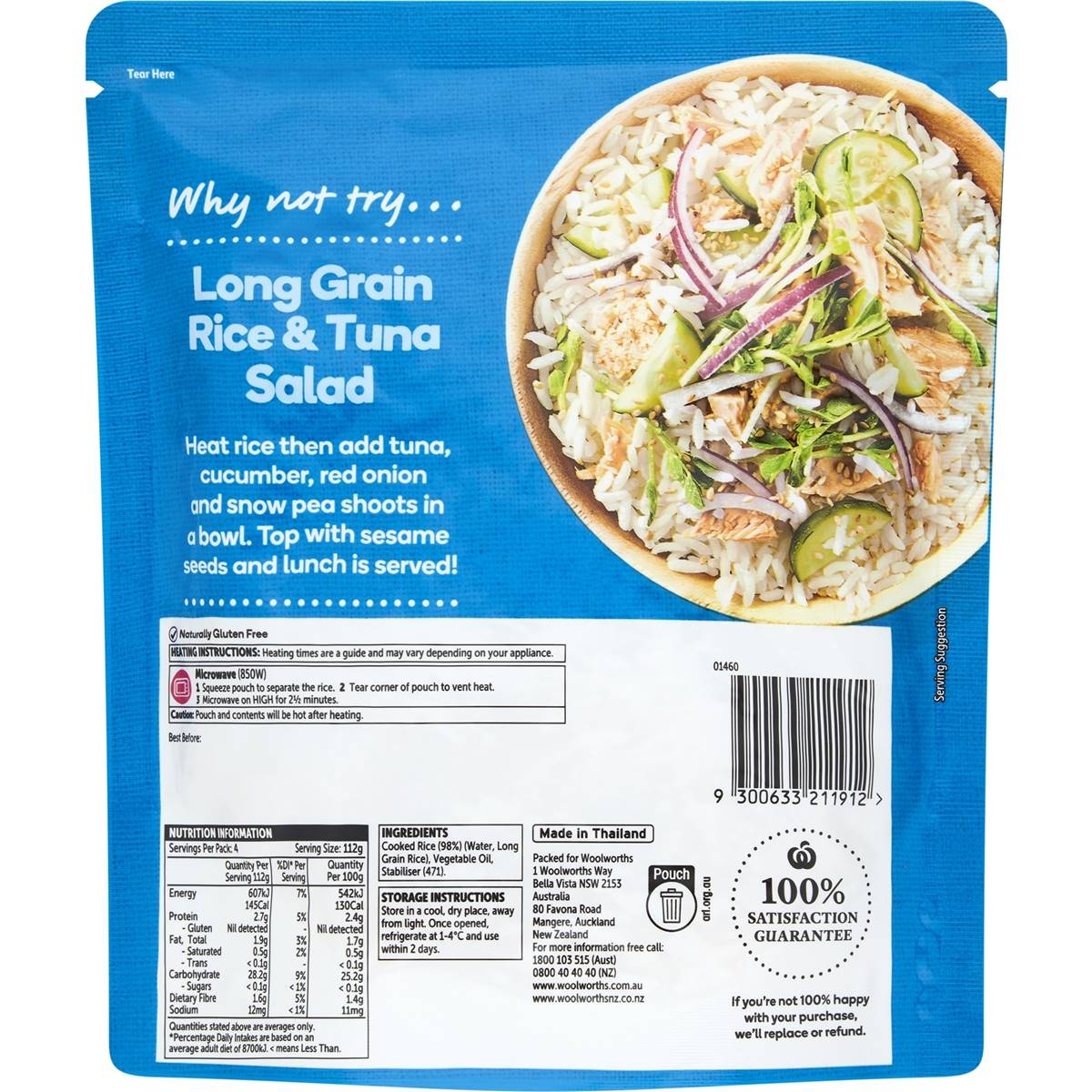 Woolworths Microwave White Long Grain Rice Family 450g Woolworths