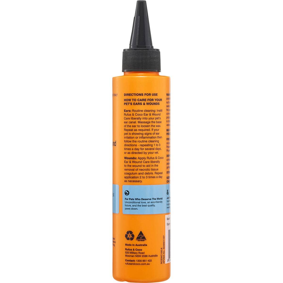 Rufus & Coco Dog Ear & Wound Care Liquid 150ml Woolworths