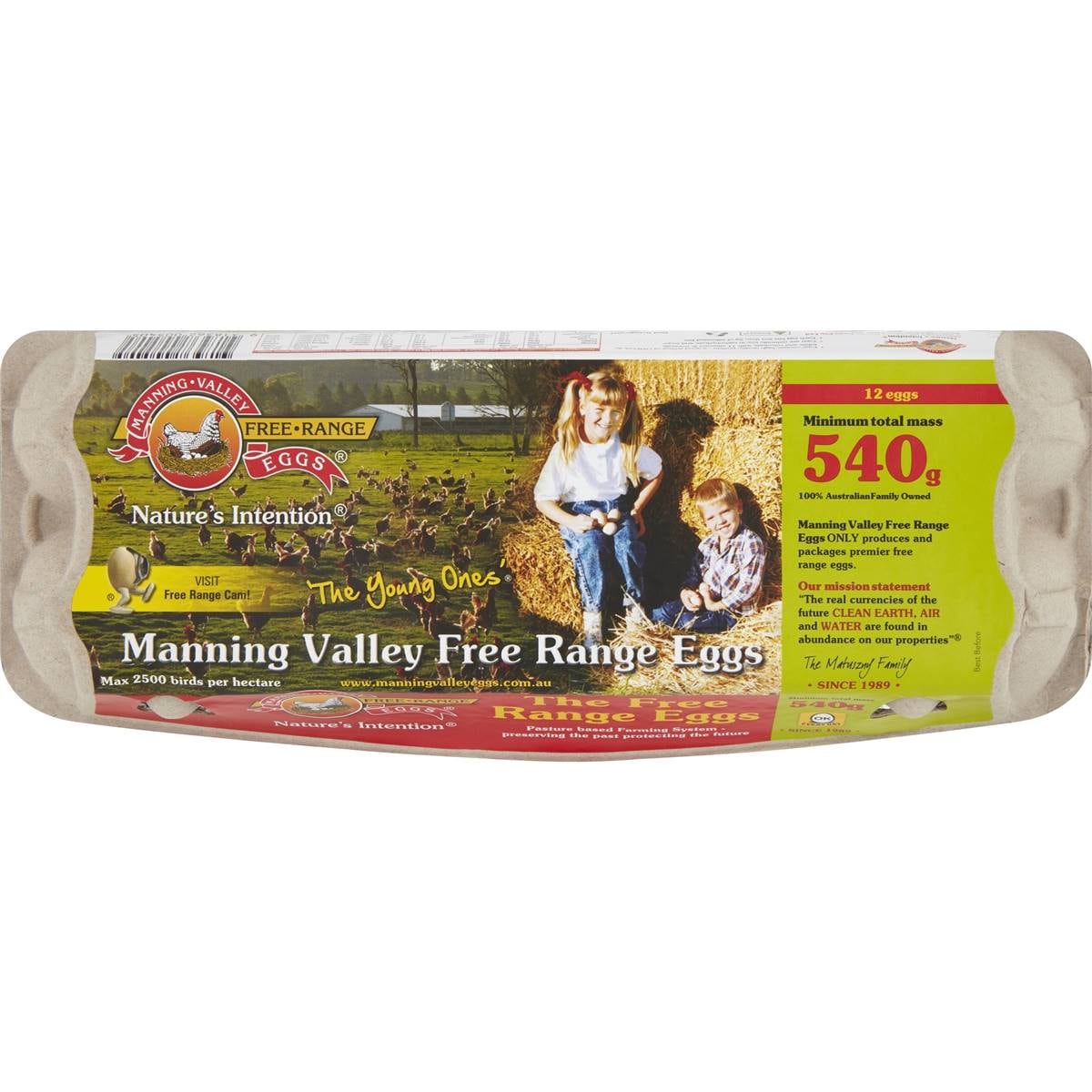 Manning Valley 12 Free Range Eggs 540g Woolworths
