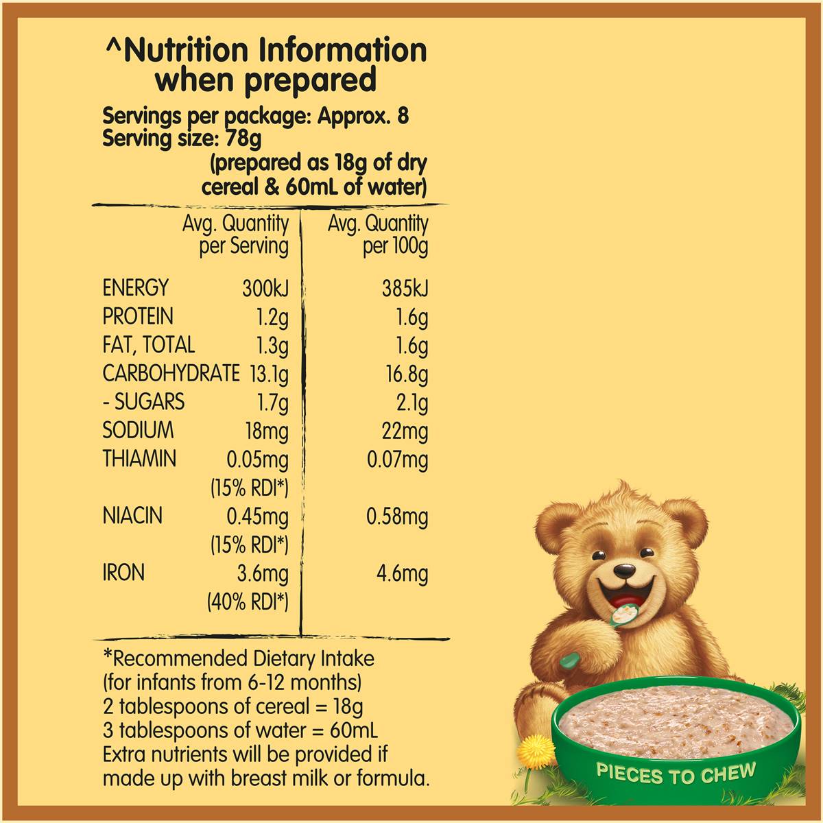 Farex Muesli With Apple Baby Food 9+ Months 150g Woolworths