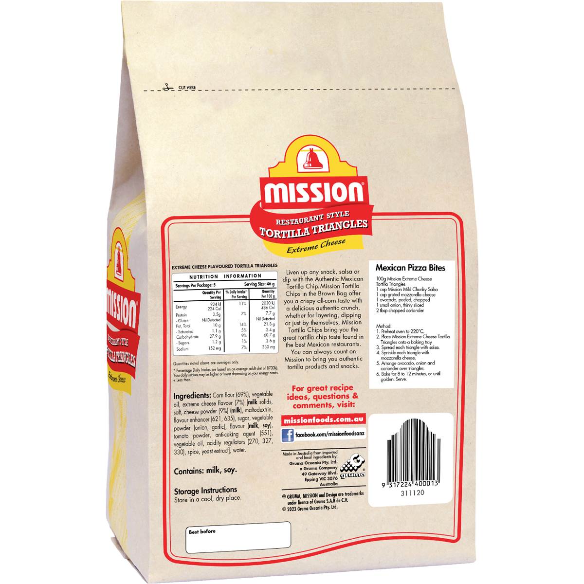 Mission Corn Chips Extreme Cheese 230g Woolworths