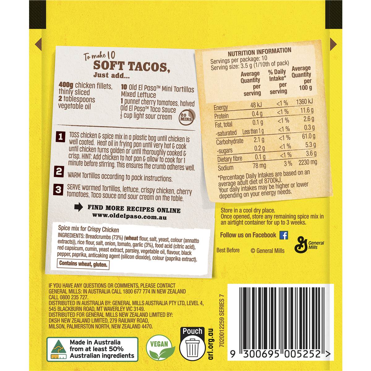 Old El Paso Crispy Chicken Spice Mix 35g Woolworths