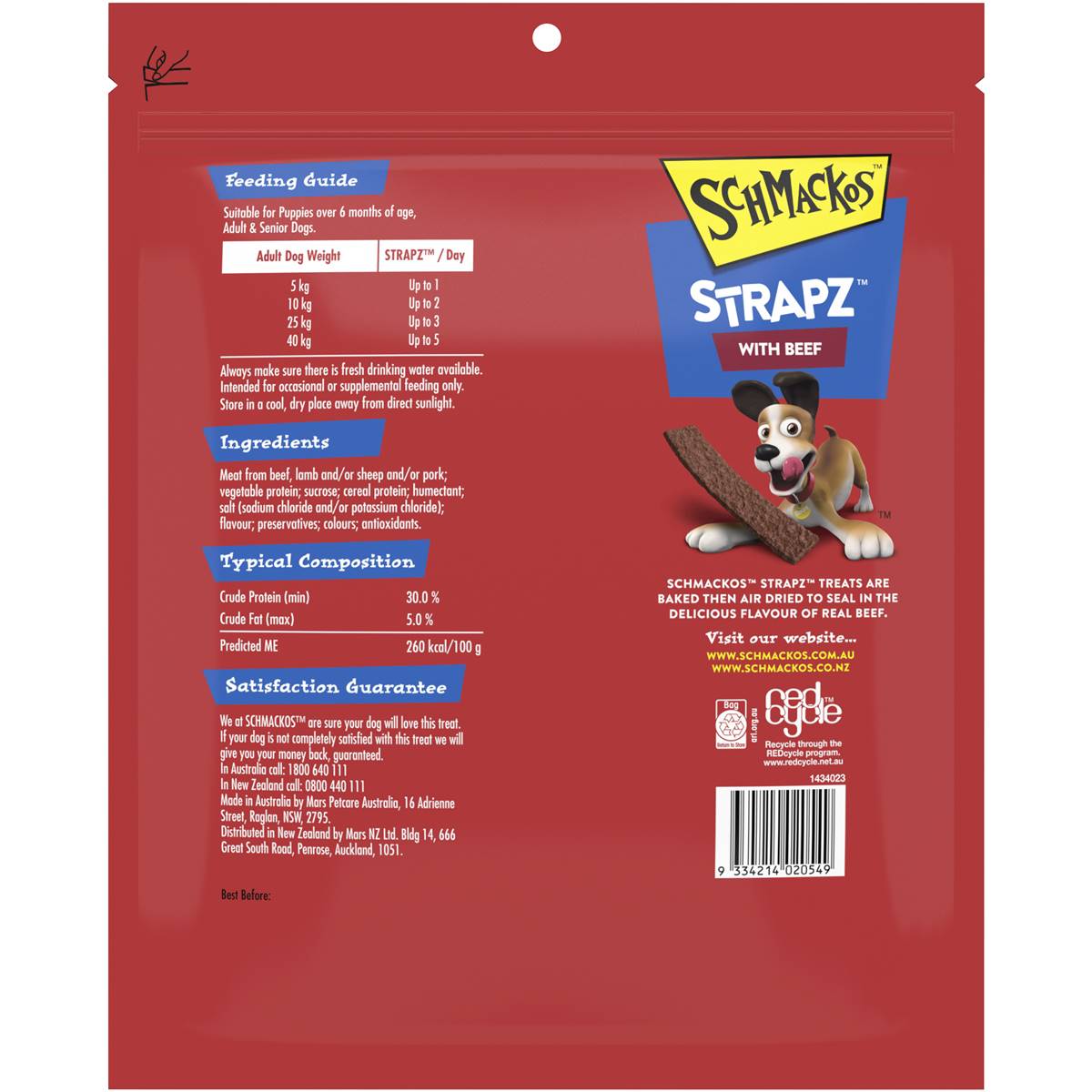 Schmackos Strapz With Beef Dog Treats 750g Woolworths