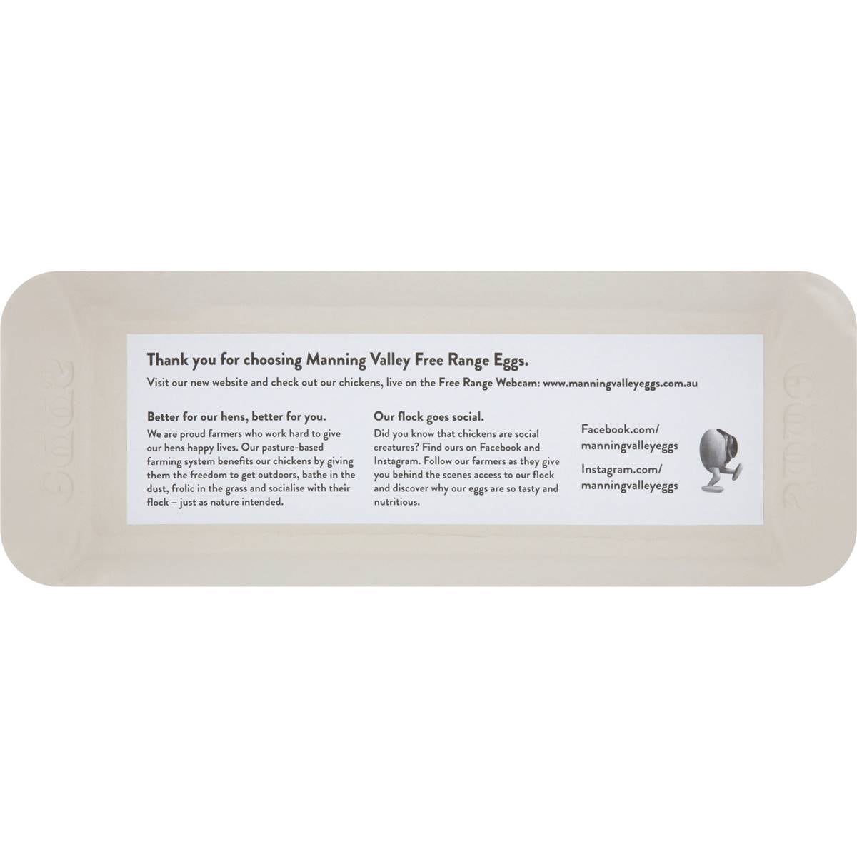 Manning Valley 12 Jumbo Free Range Eggs 800g Woolworths