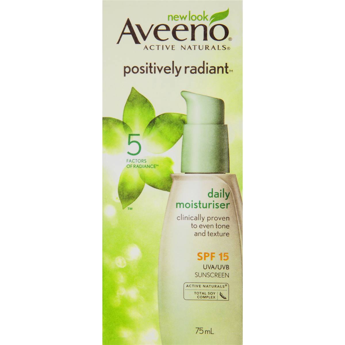 Aveeno Active Naturals Positively Radiant Moisturiser Spf 15 75ml