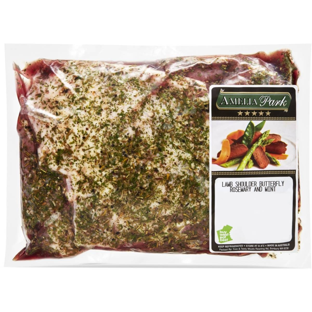 Amelia Park Lamb Shoulder Roast Butterflied Rosemary & Mint 800g 1