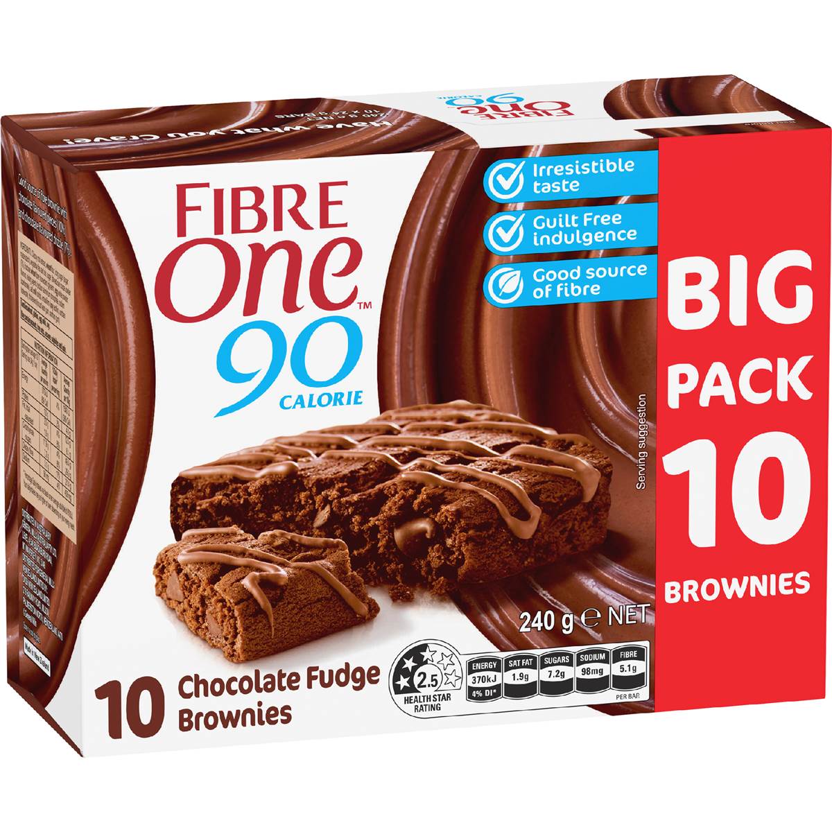 Fibre One Chocolate Fudge Brownie Bars 10 Pack Woolworths
