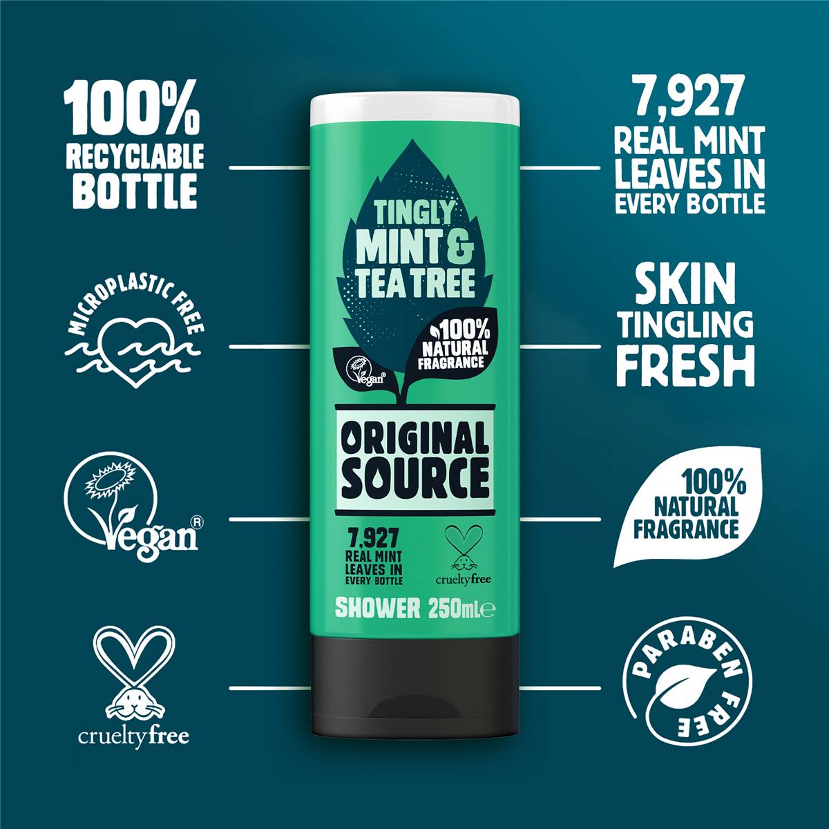 Original Source Body Wash Tingly Mint & Tea Tree Shower Gel 250ml Woolworths