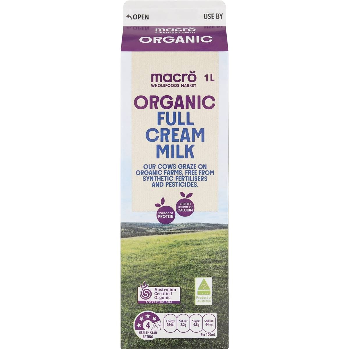 Macro Organic Full Cream Milk 1l Woolworths