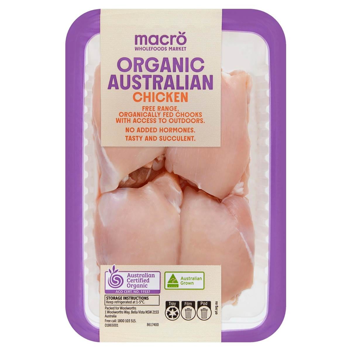 Macro Organic Chicken Thigh Fillet 450g - 550g