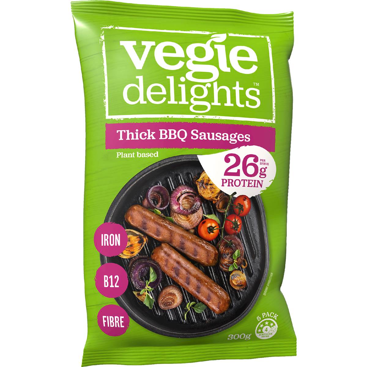 Vegie Delights Thick Bbq Plant Based Sausages 300g Woolworths