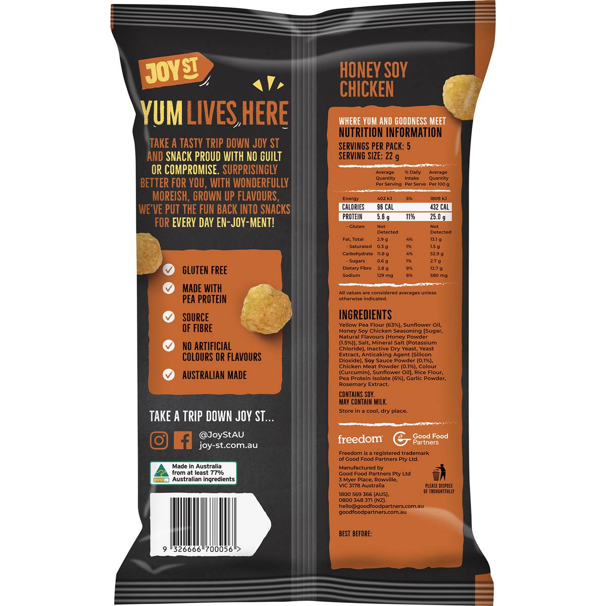 Joy St Protein Puffs Honey Soy Chicken 110g Woolworths