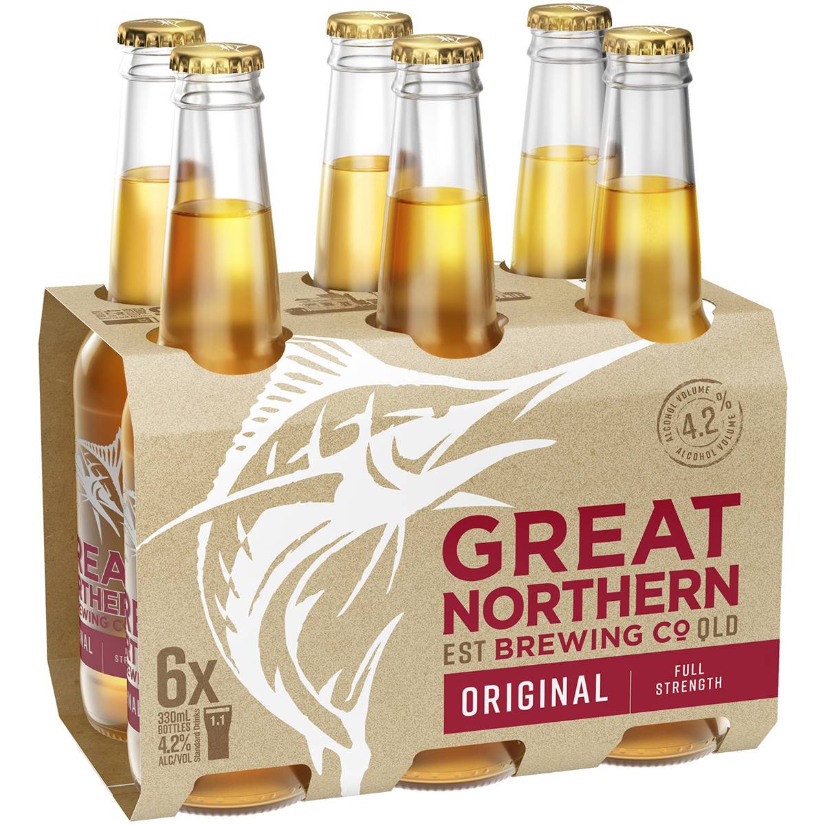 Great Northern Brewing Company Lager Long Necks 6x330ml pack | Woolworths