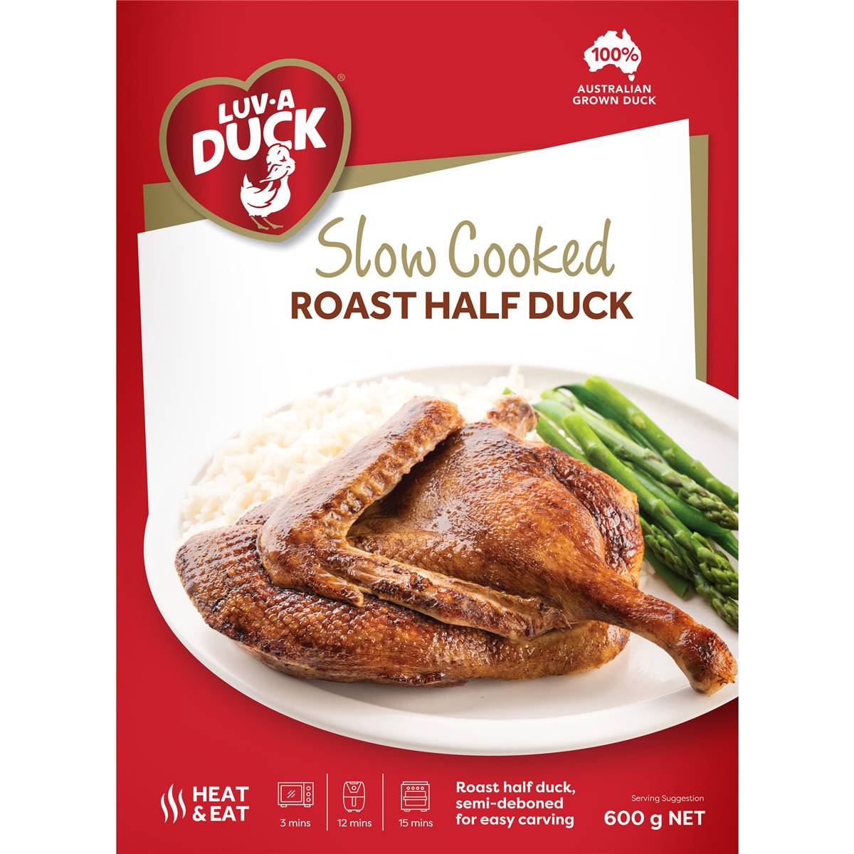 Luvaduck Slow Cooked Roast Half Duck 600g Woolworths
