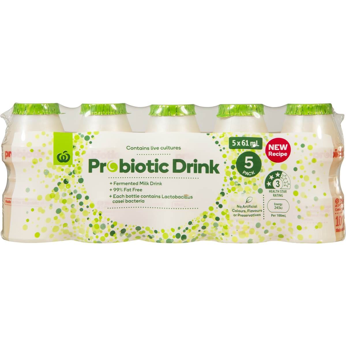 Woolworths Probiotic Drink 5x61ml Woolworths