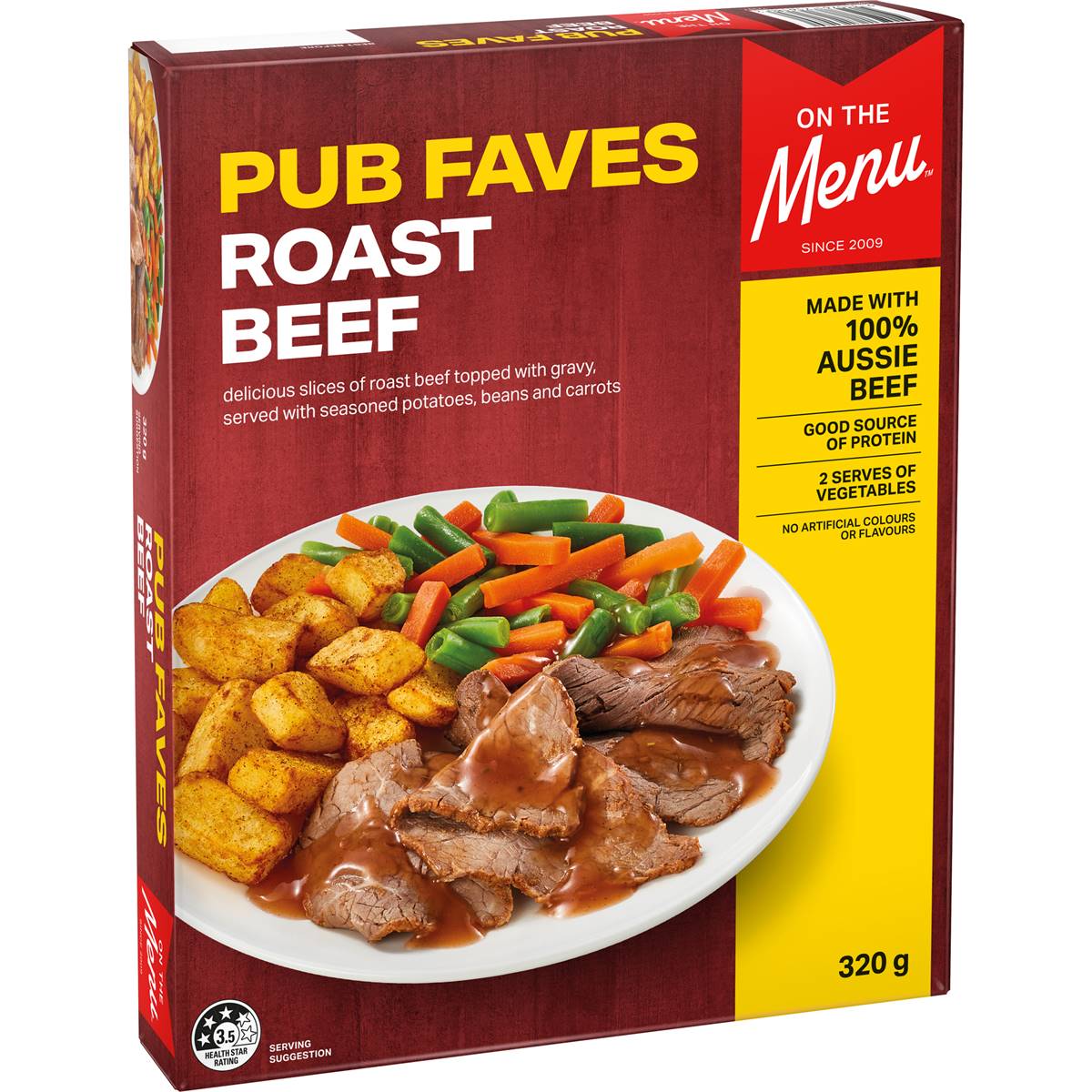 On The Menu Roast Beef Frozen Meal 320g Woolworths