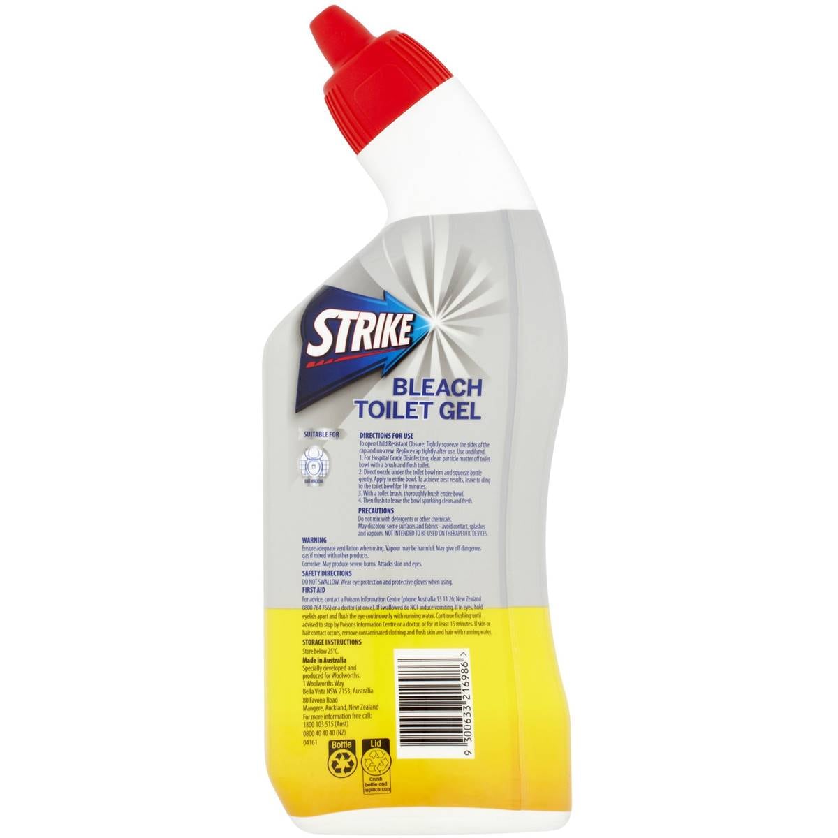 Strike Bleach Toilet Gel 700ml Woolworths
