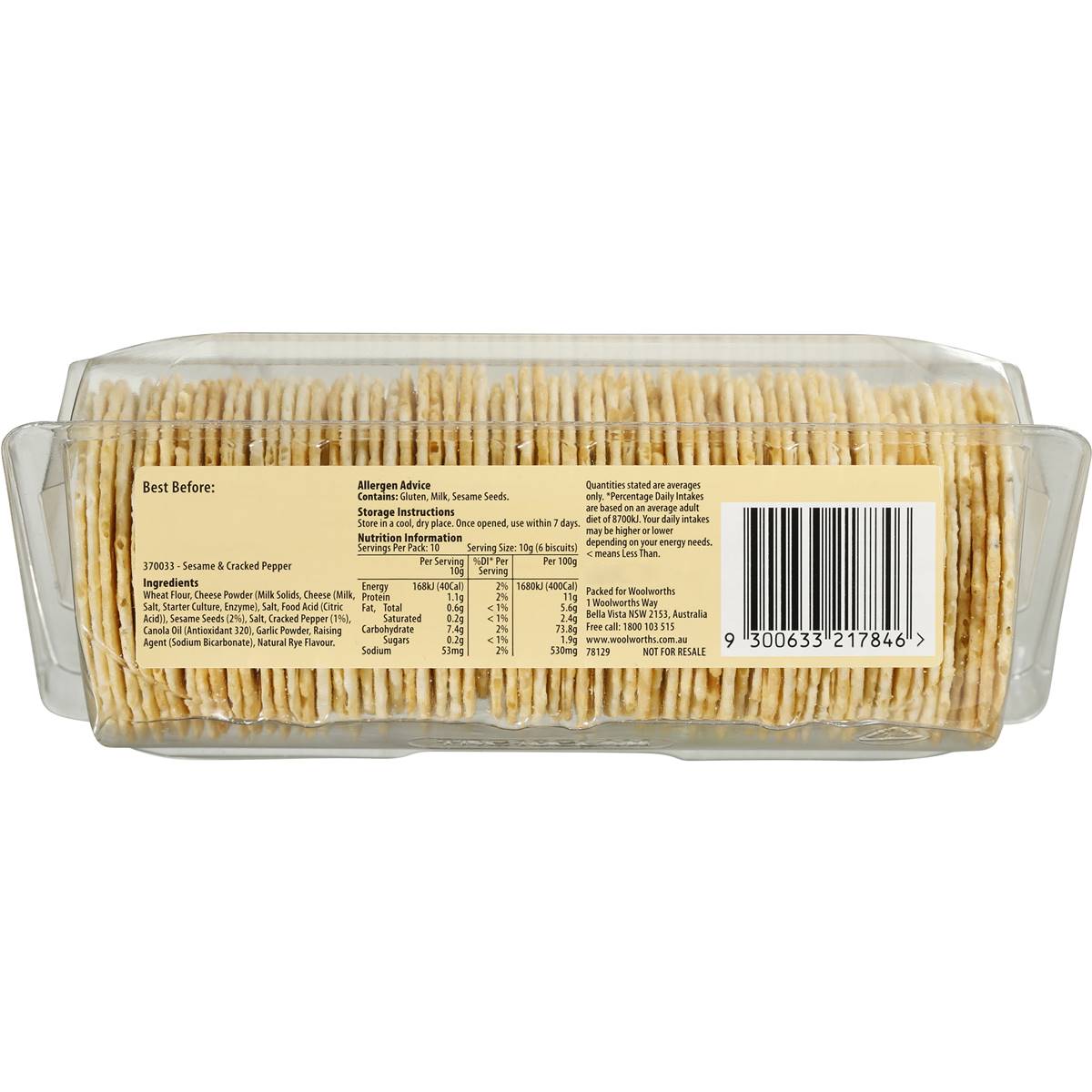 Select Wafers Sesame & Cracked Pepper 100g | Woolworths