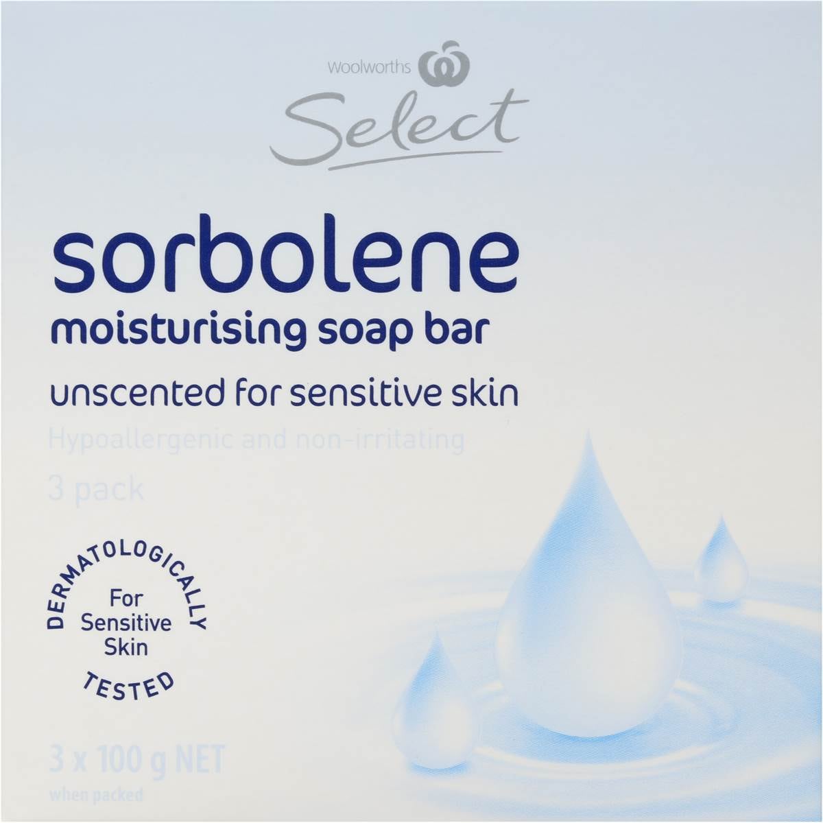 Select Soap Bar Sorbolene Unscented 3x100g Woolworths