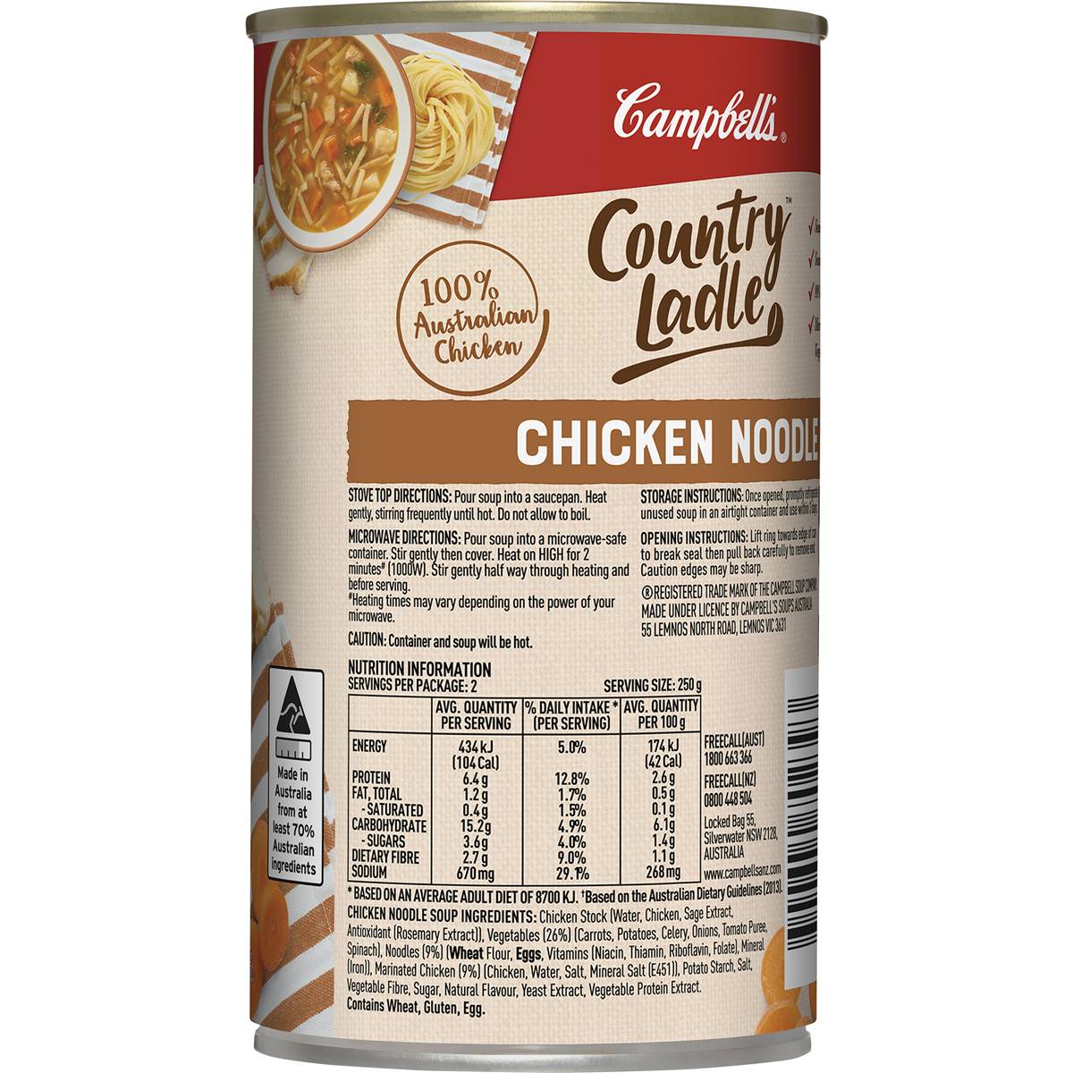 Campbell's Country Ladle Soup Chicken Noodle 500g Woolworths