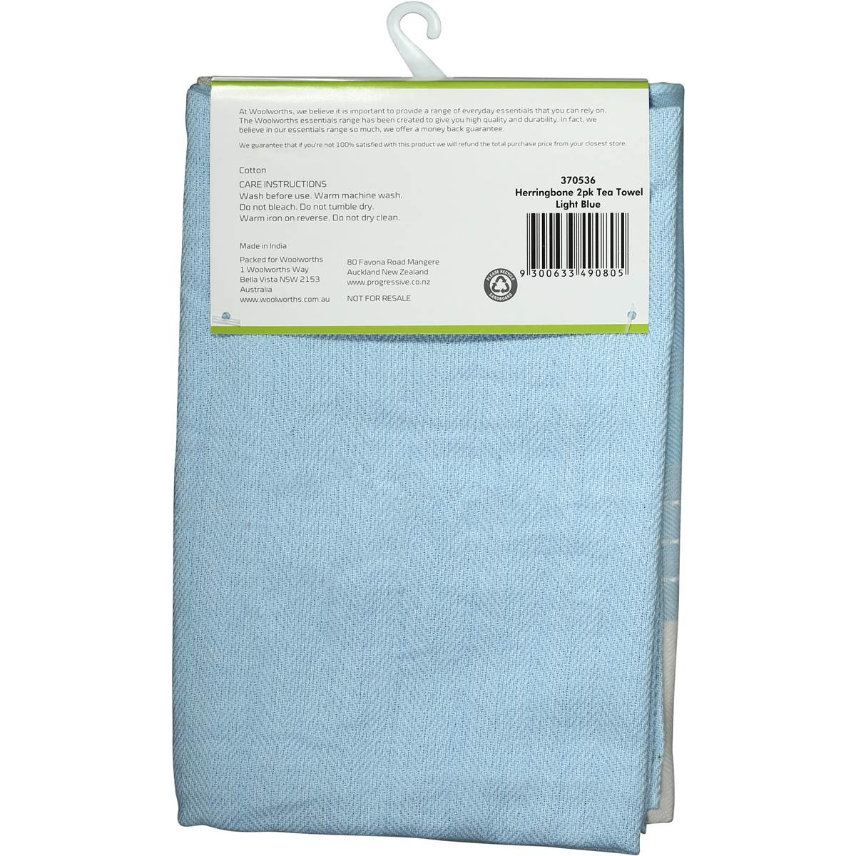 Essentials Kitchen Manchester Tea Towel Herring Bone 2 Pack Woolworths