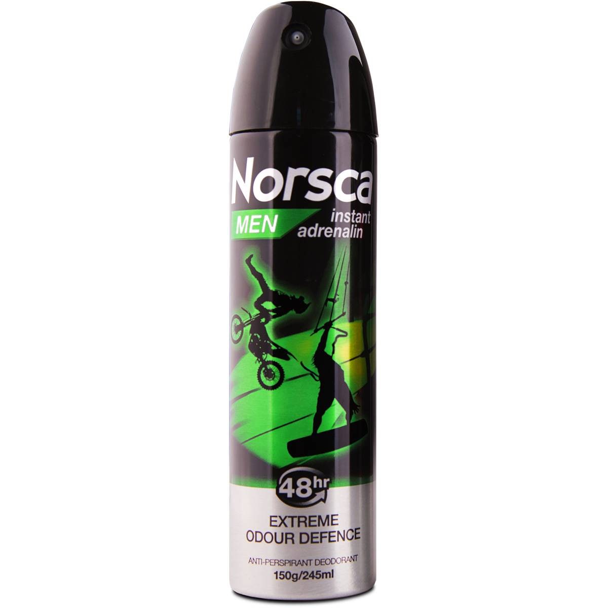 Norsca Deodorant Aerosol Instant Adrenalin 150g Woolworths
