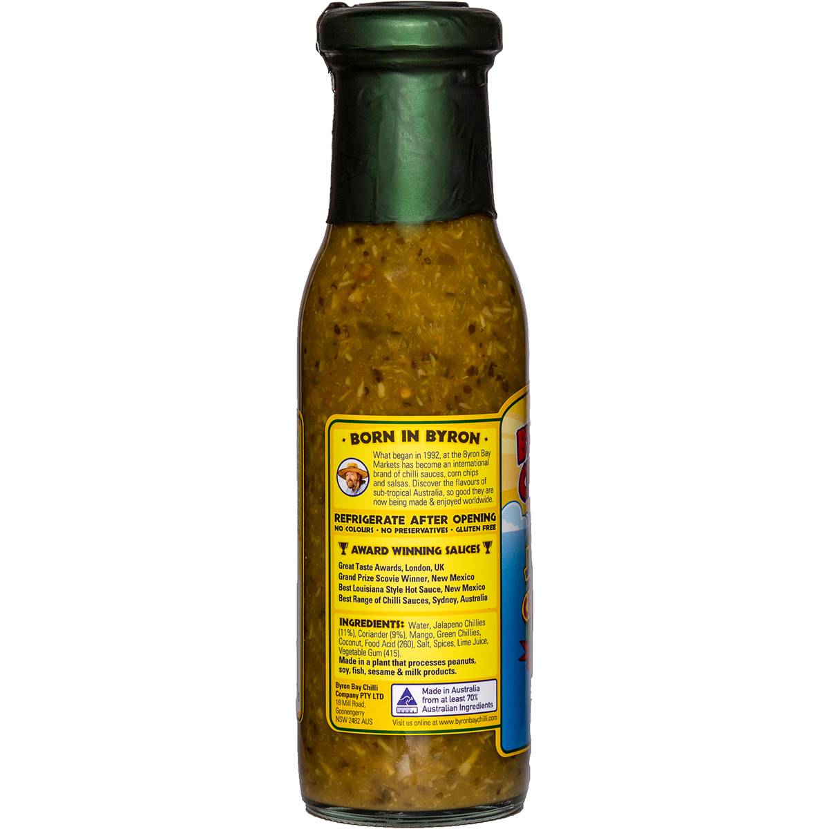 Byron Bay Chilli Co. Chilli Sauce Green Jalapeno 250ml Woolworths