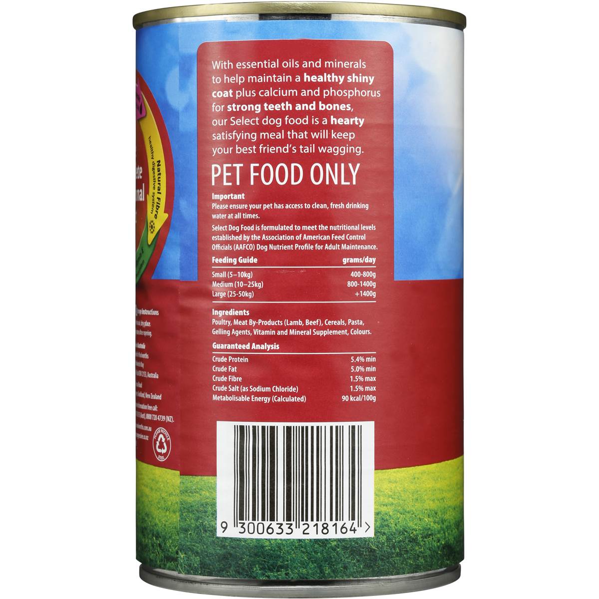 Woolworths Select Adult Dog Food Meat Loaf Lamb & Pasta 700g Woolworths