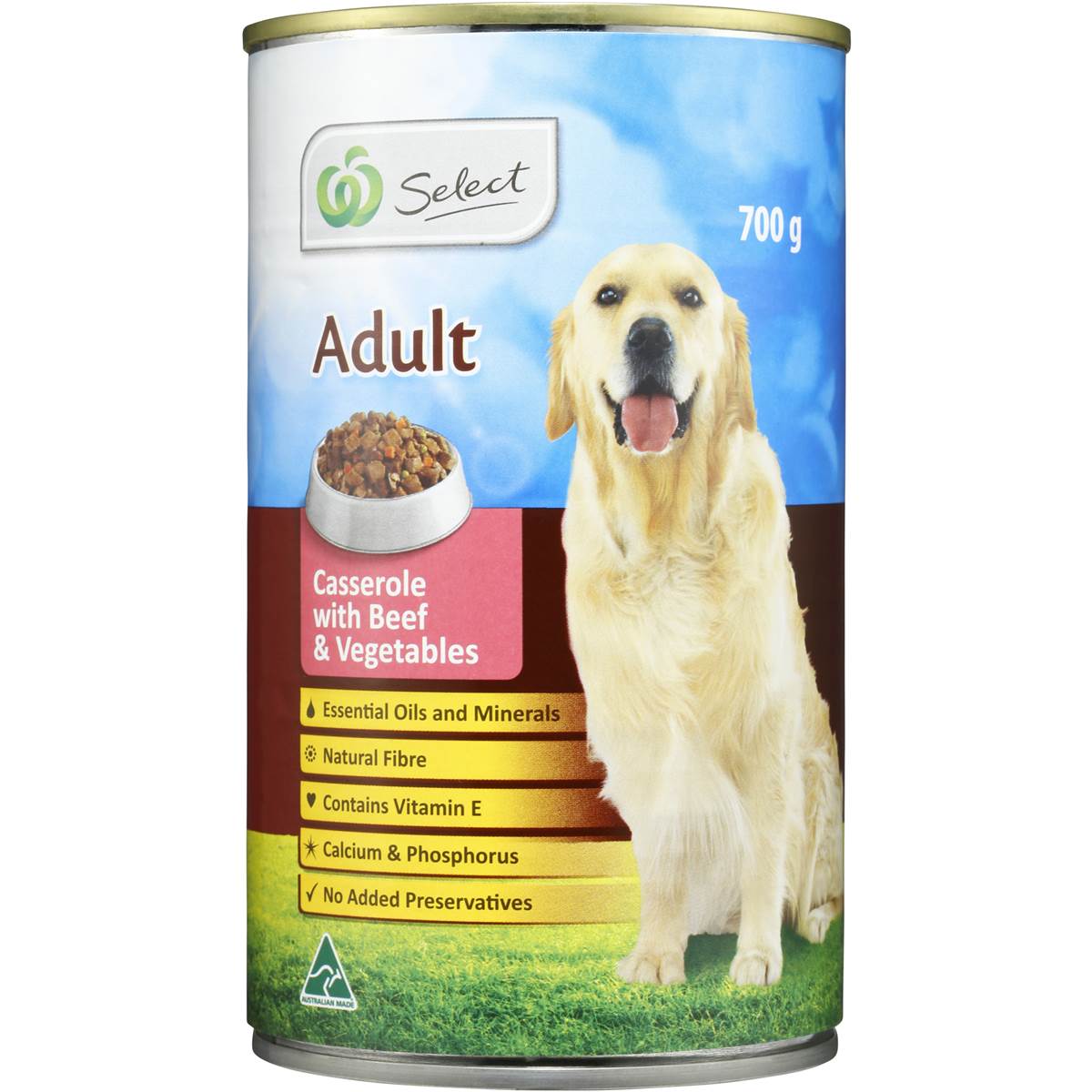 Woolworths Select Adult Dog Food Casserole Beef & Vegetable 700g ...