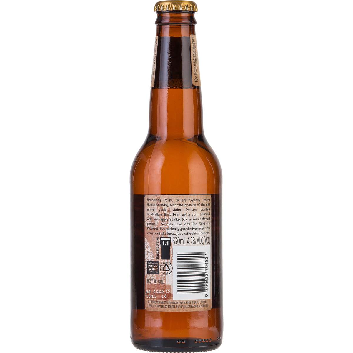 John Boston Pale Ale Bottle 330ml single Woolworths